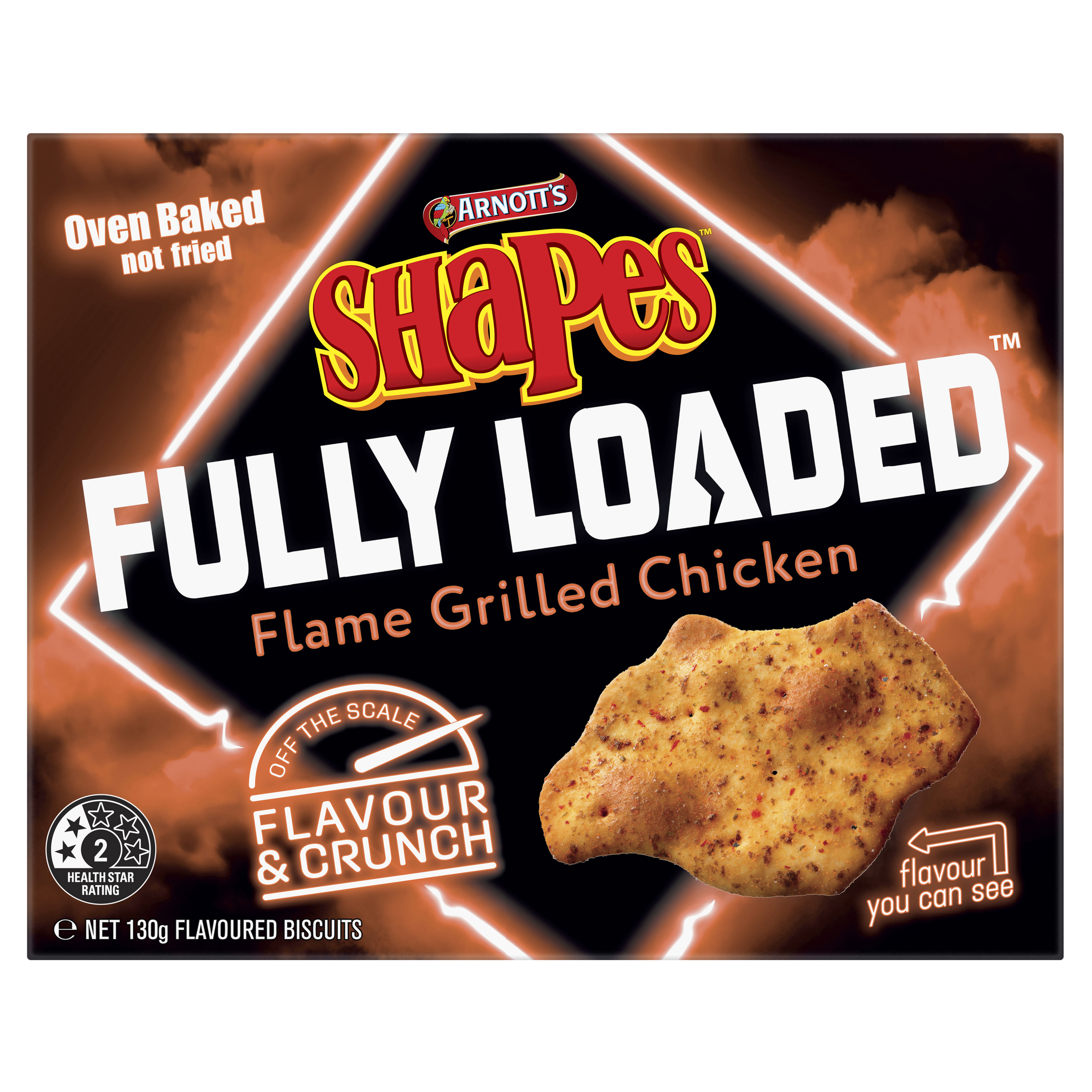 Arnott's Shapes Fully Loaded Flame Grilled Chicken 130g pack