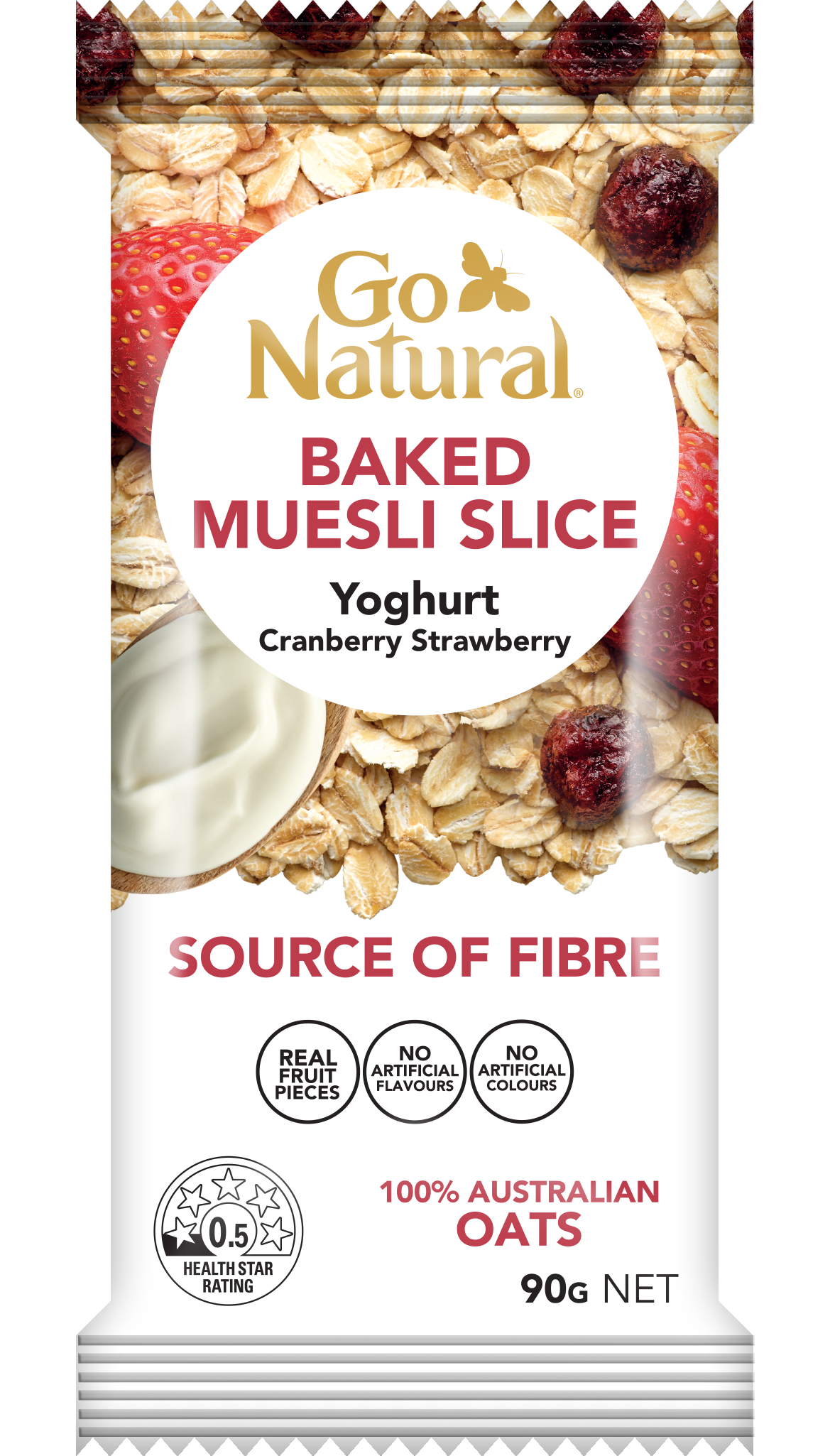Muesli Slice Baked Cranberry Strawberry Yoghurt 90g pack