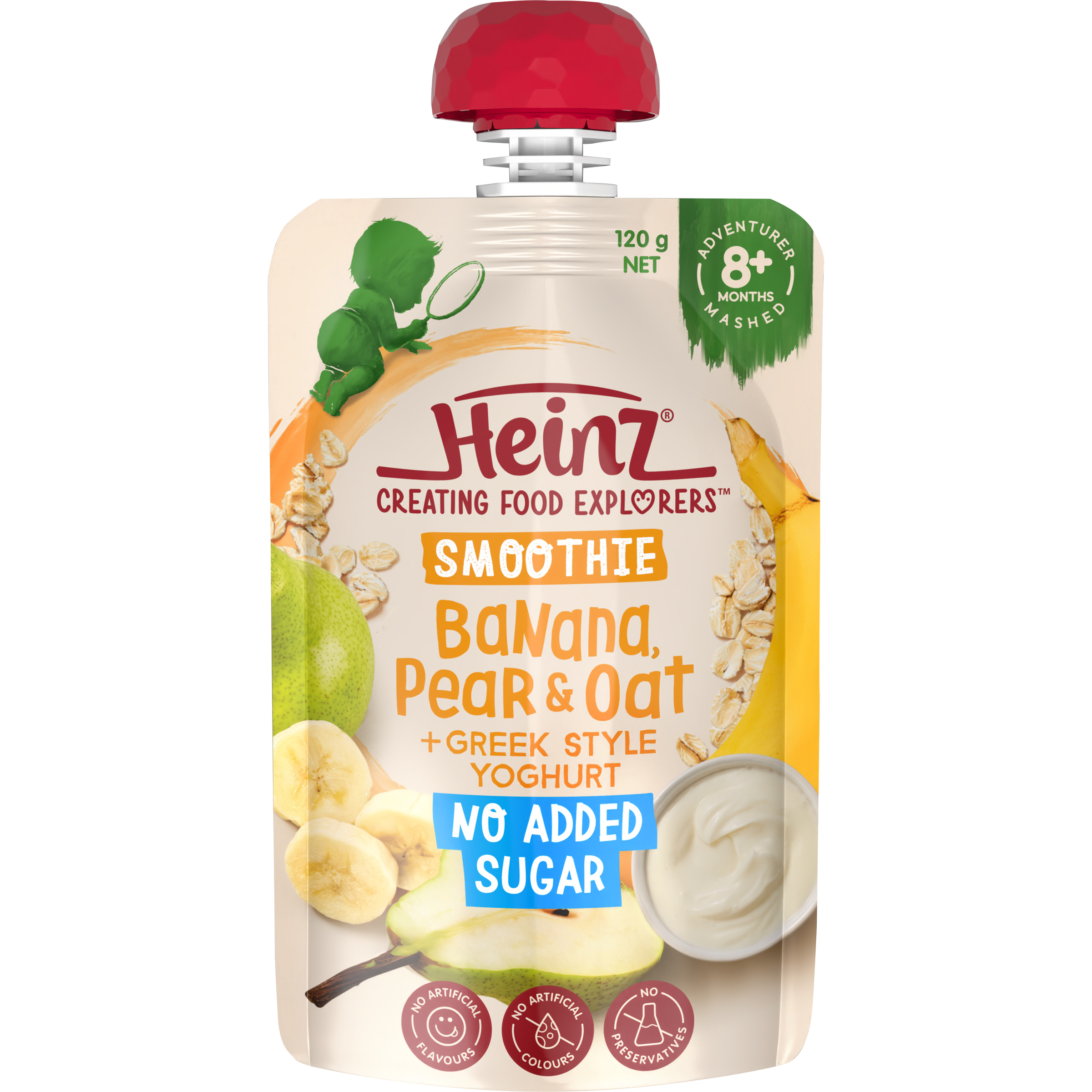 Heinz® Smoothie Banana, Pear & Oat + Greek Style Yoghurt 8+ months 120 g pack