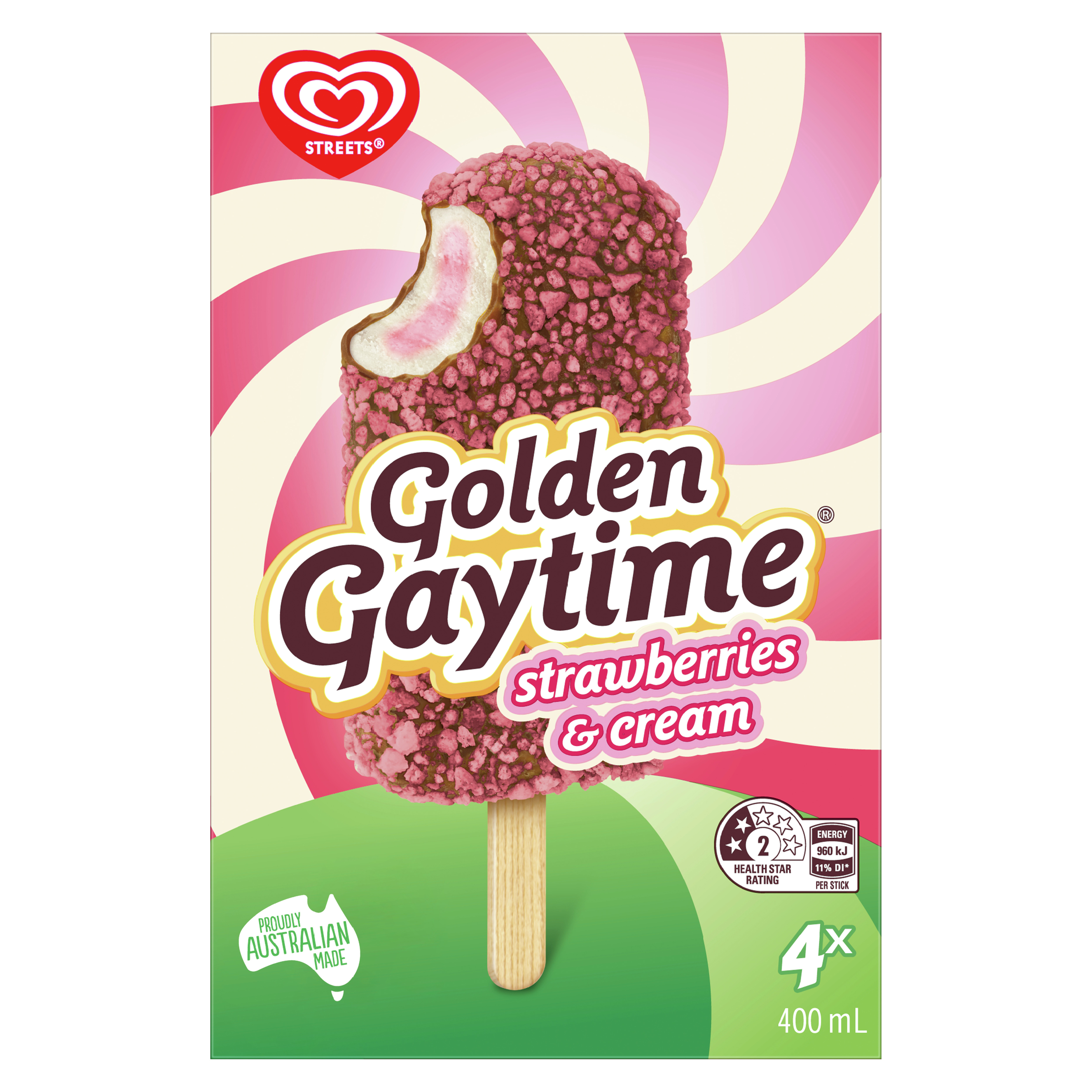 STREETS Golden Gaytime Reduced Fat Ice Cream Sticks 400 ml pack