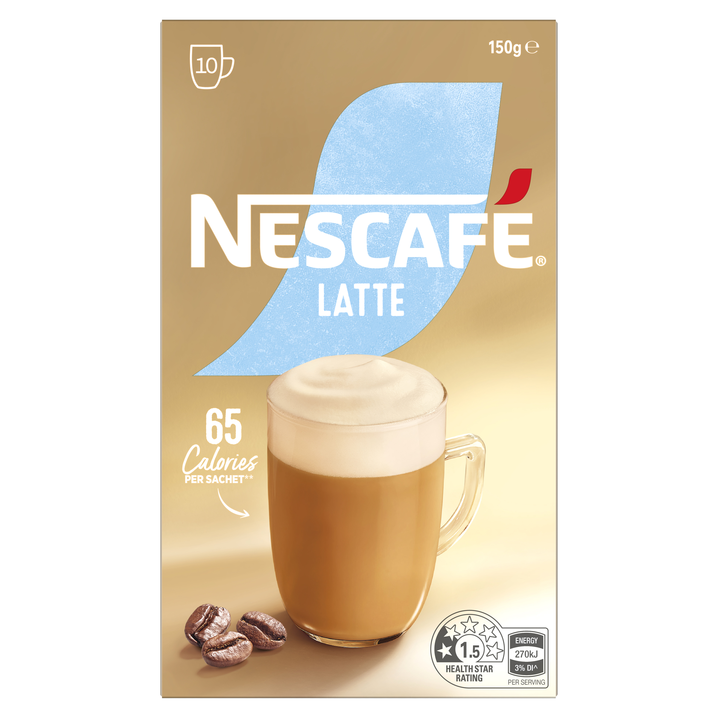 NESCAFE Latte Coffee Sachets 10 Pack pack