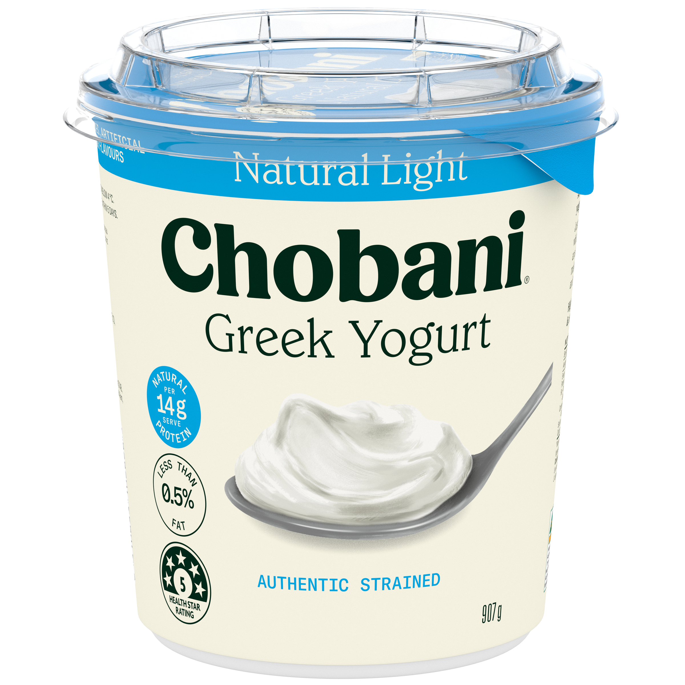 Chobani Greek Yogurt Natural Light 907g — low fat Greek yoghurt, seed oil free