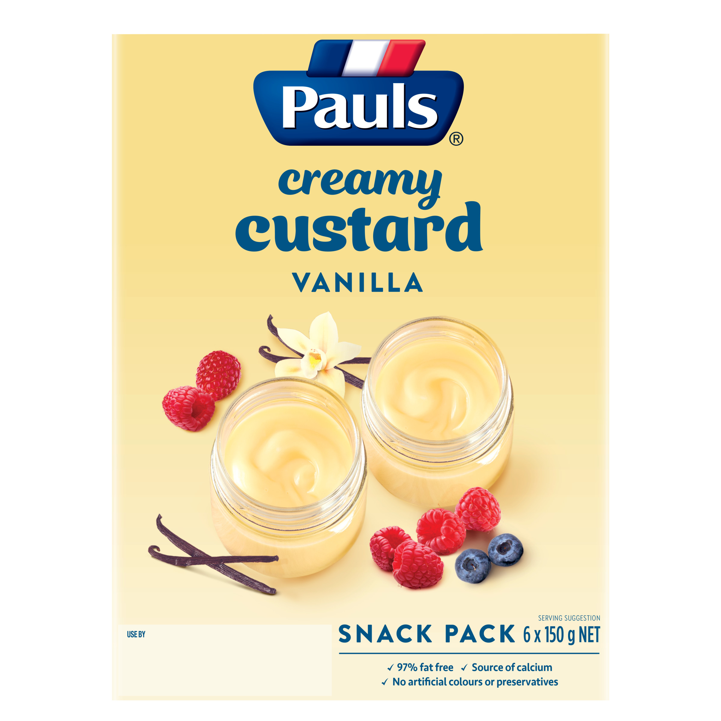 Pauls Vanilla Custard Snack Pack 6 x150g pack