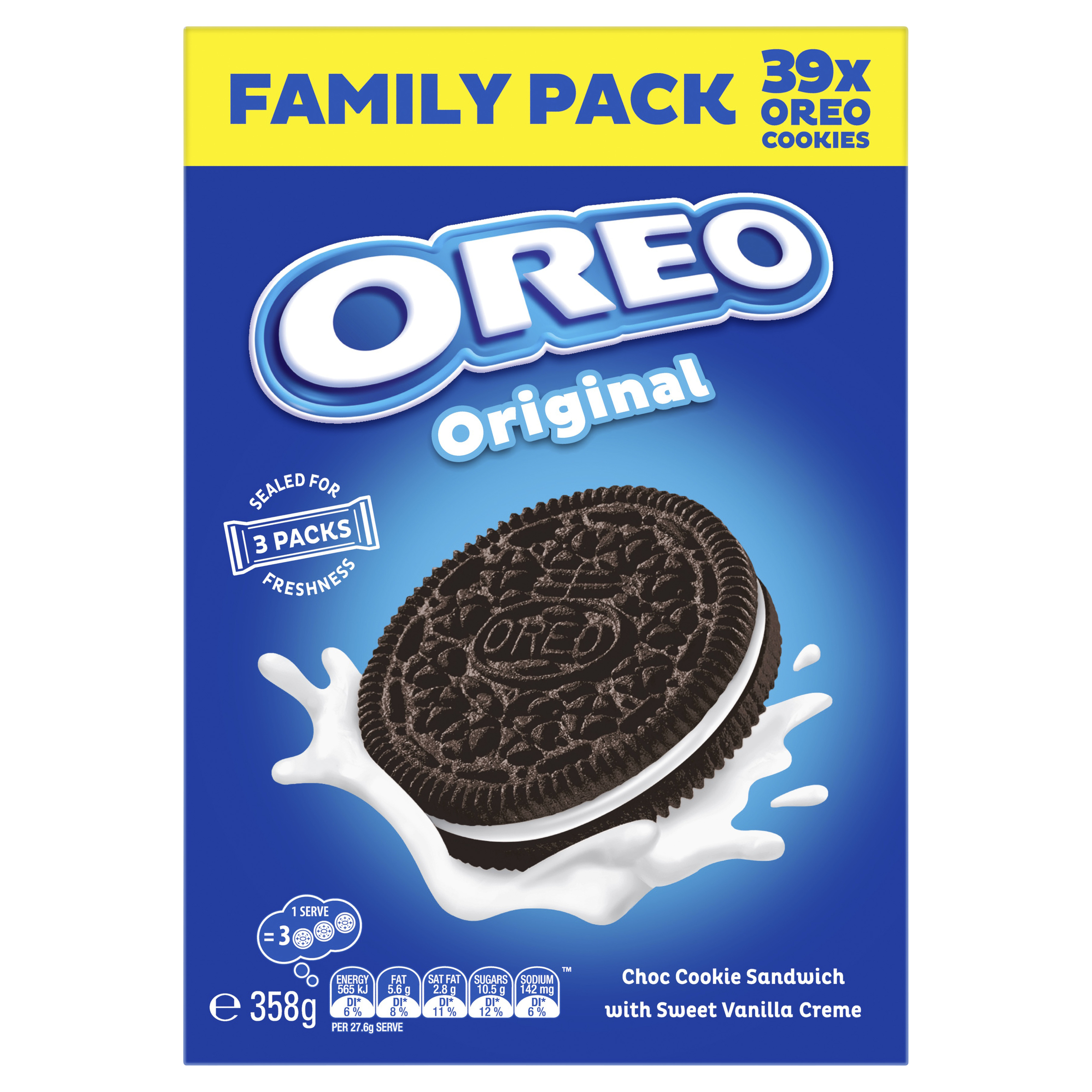 OREO Original Sandwich Biscuit Family Pack 358g pack