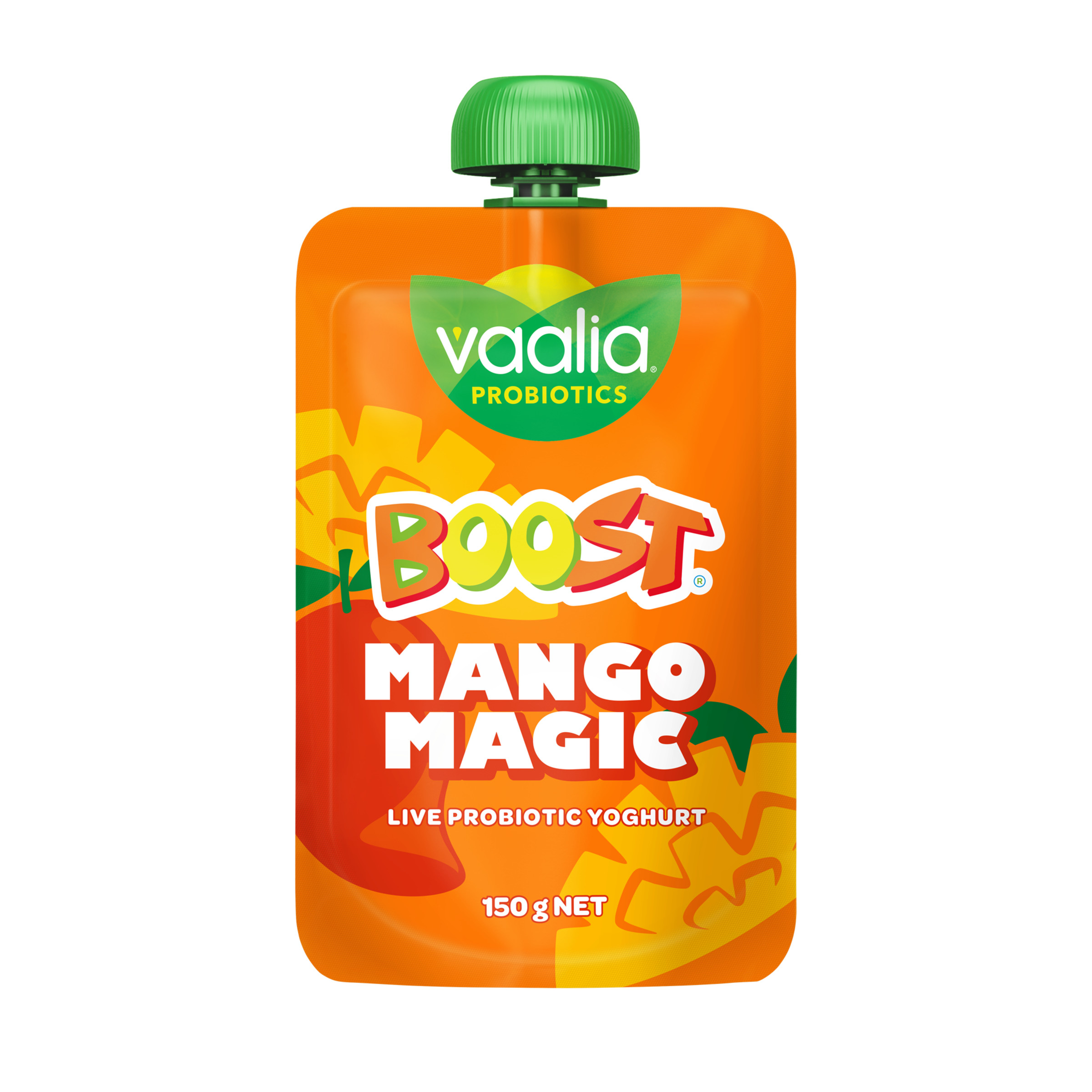 Vaalia Boost Mango Magic Yoghurt Pouch 150g pack