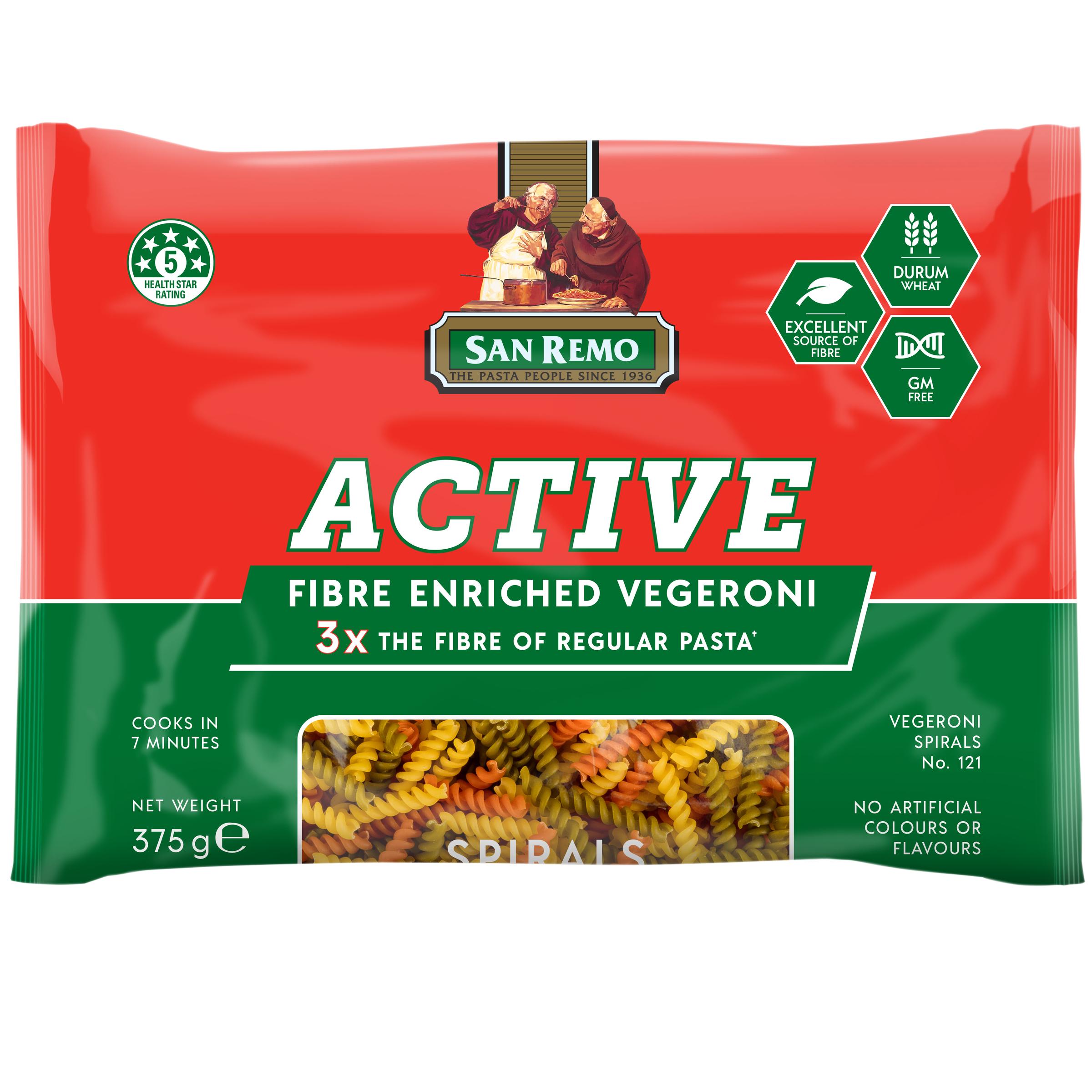 San Remo Active Vegeroni Spirals 375g pack