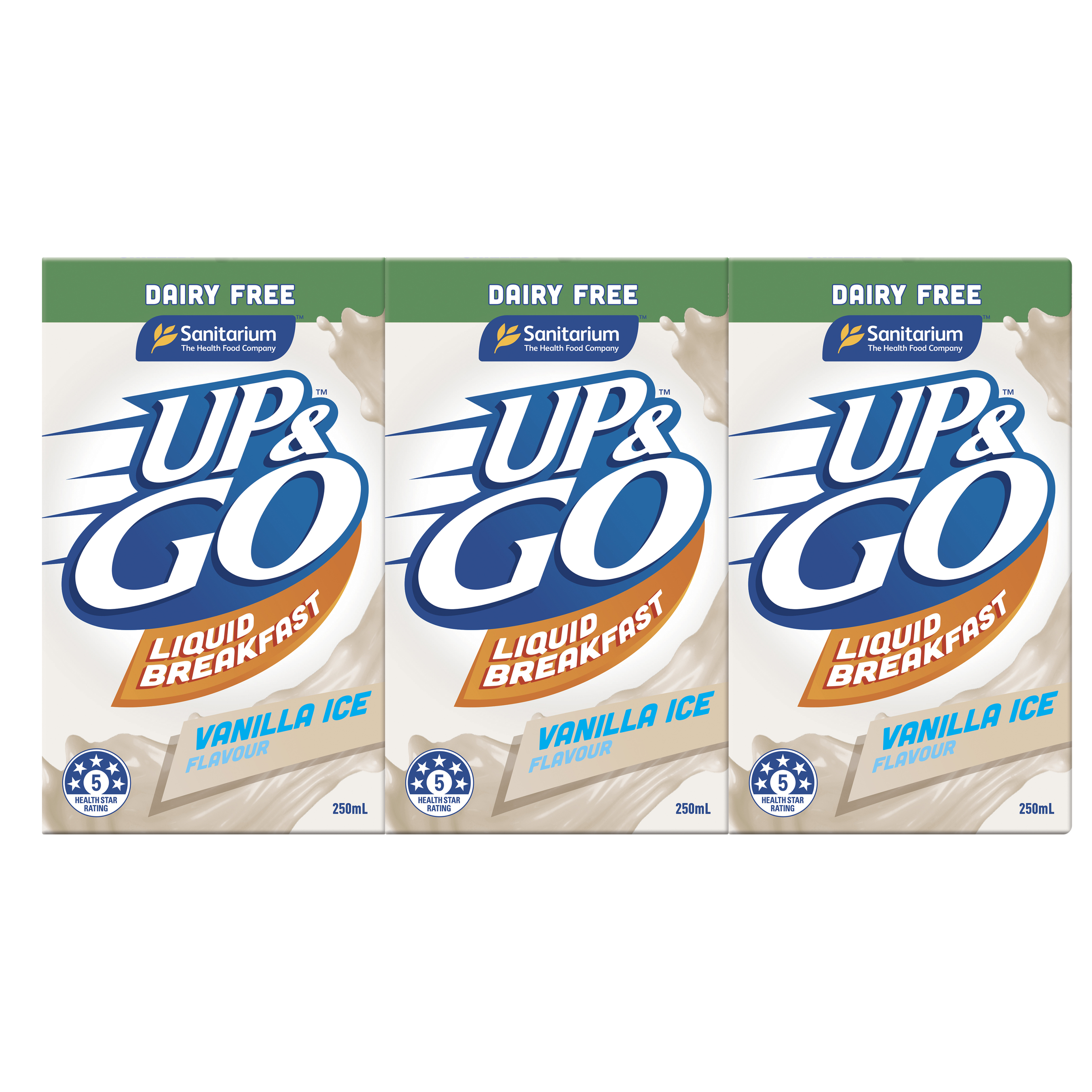 UP&GO Dairy Free Vanilla Ice 3 x 250mL pack
