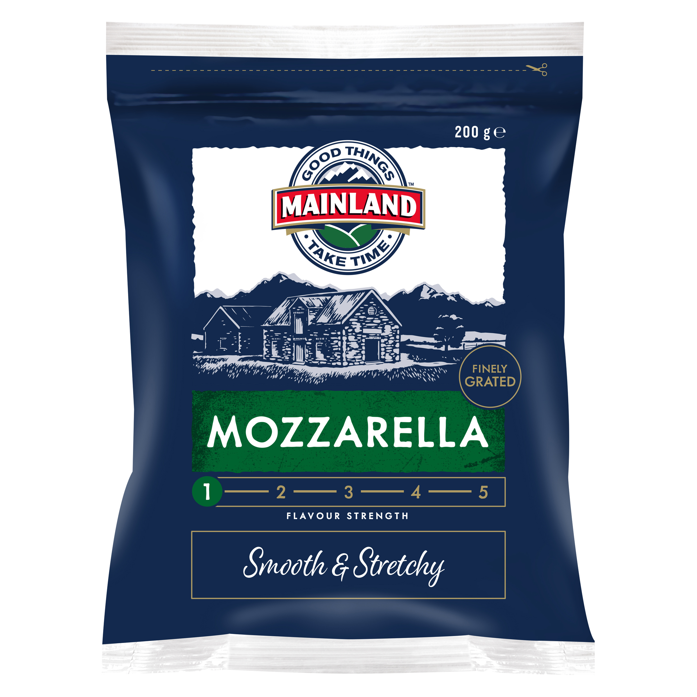Mainland Finely Grated Mozzarella Cheese 200g pack