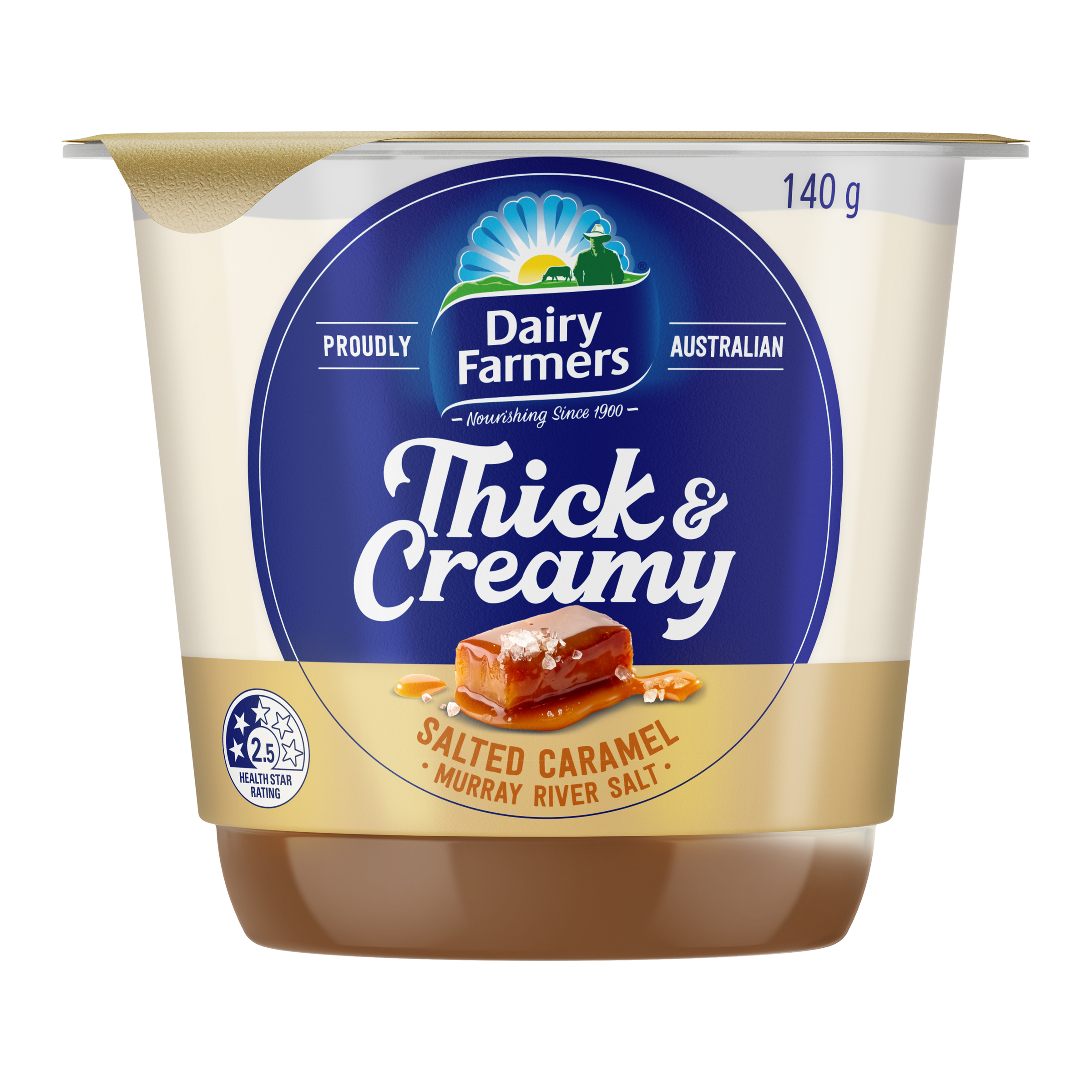 Dairy Farmers Thick & Creamy Murray River Salted Caramel 140g pack
