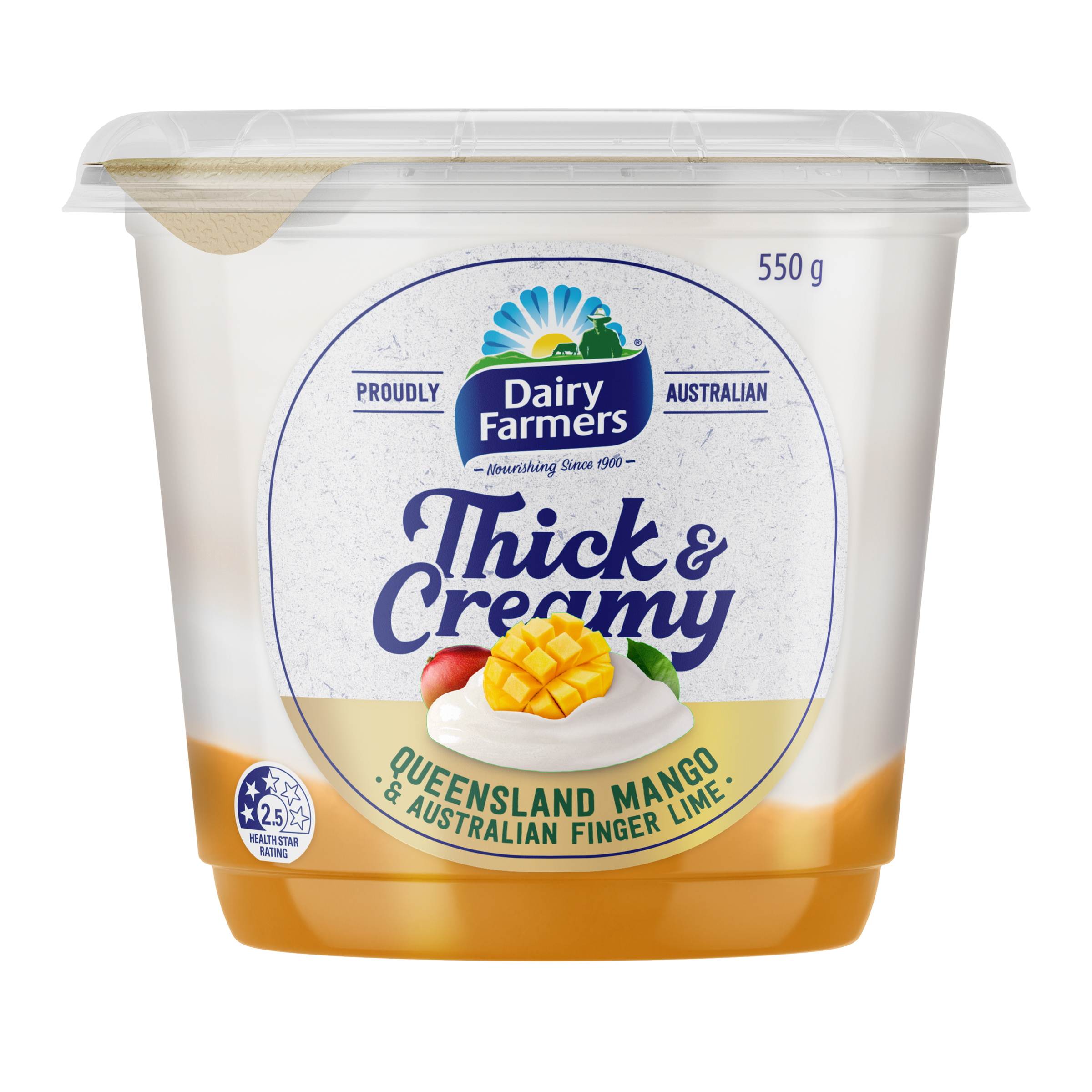 Dairy Farmers Thick & Creamy Queensland Mango & Australian Fingerlime 550g pack