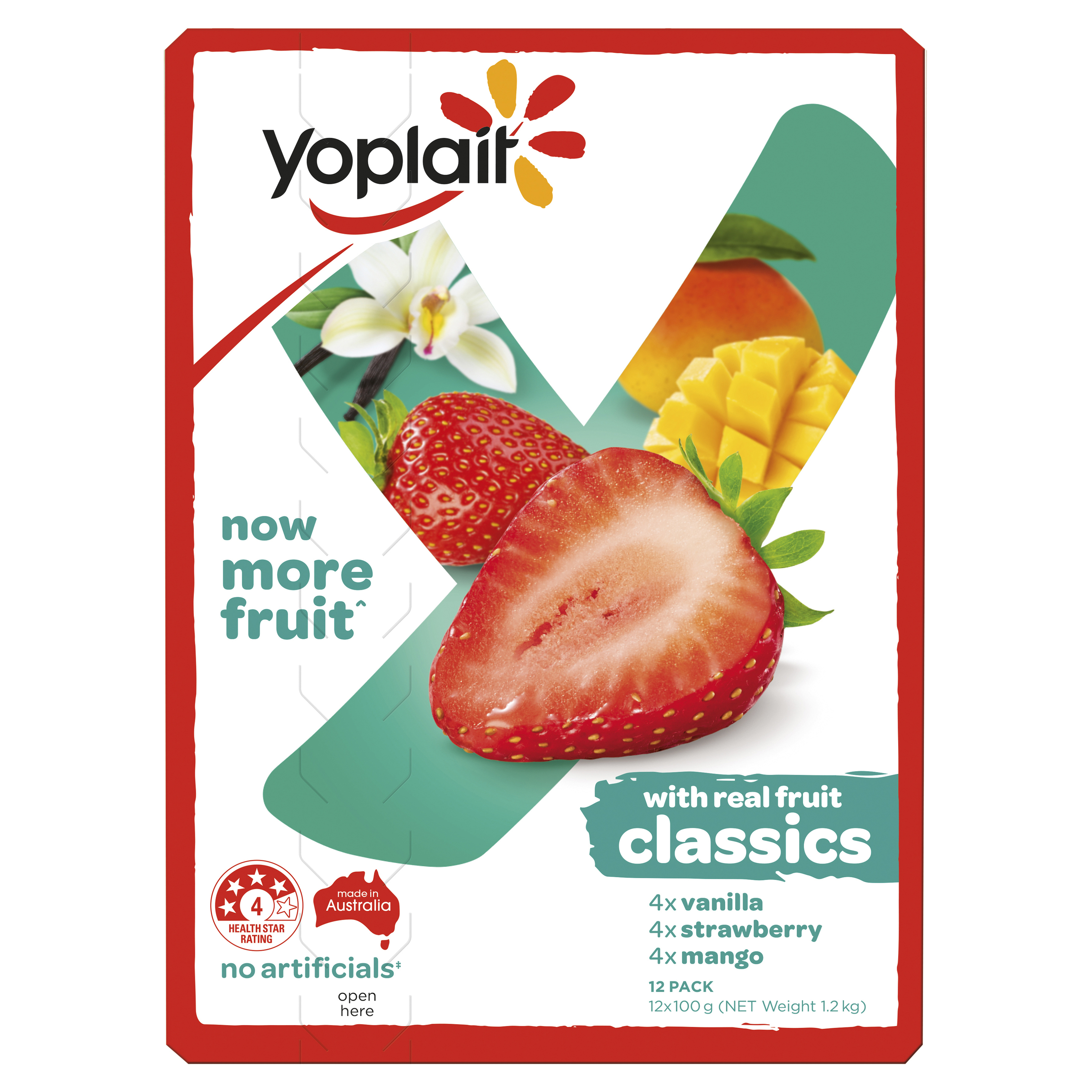 Yoplait Classics (Strawberry, Vanilla & Mango) Yoghurt Multipack 12 x 100g pack