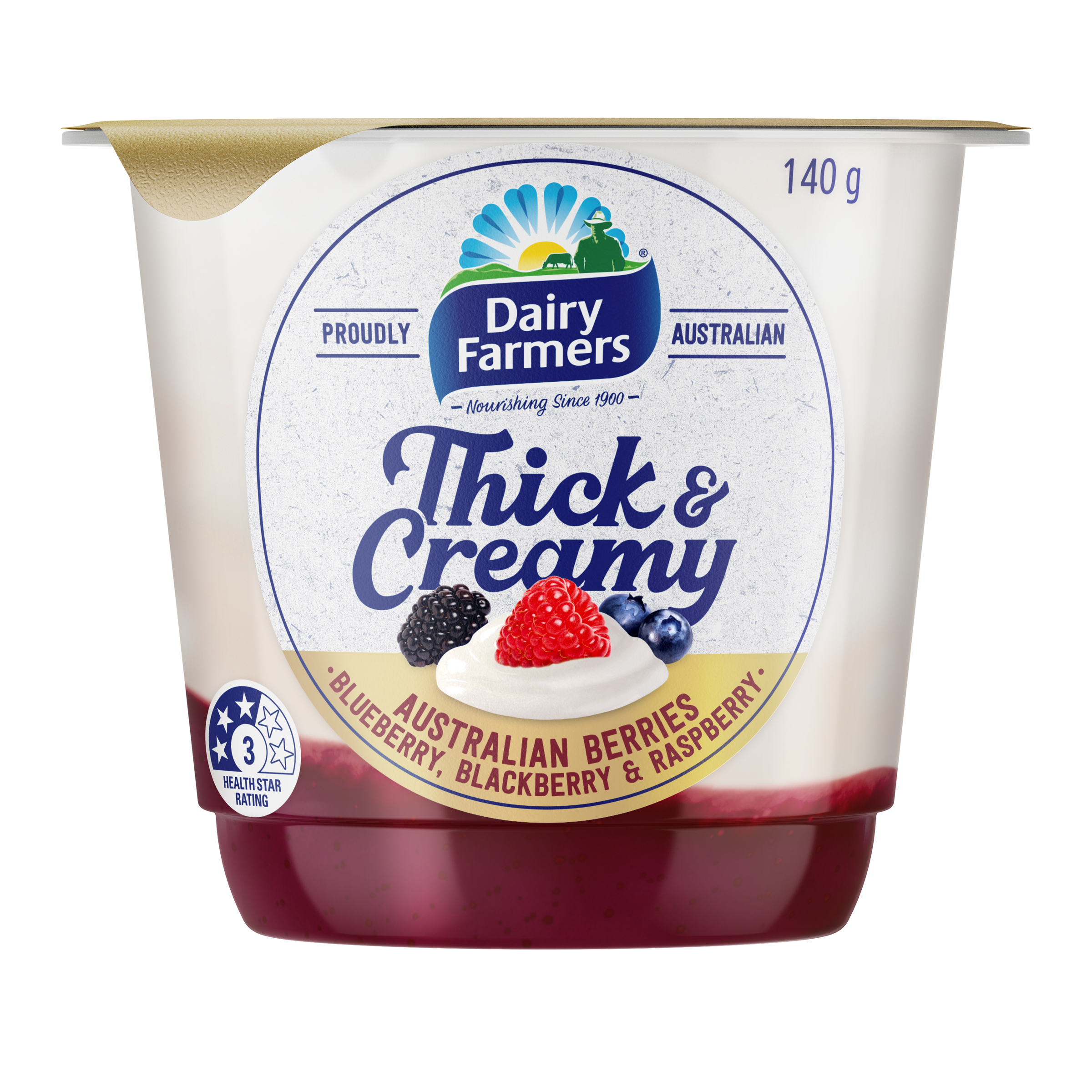 Dairy Farmers Thick & Creamy Australian Berries 140g pack