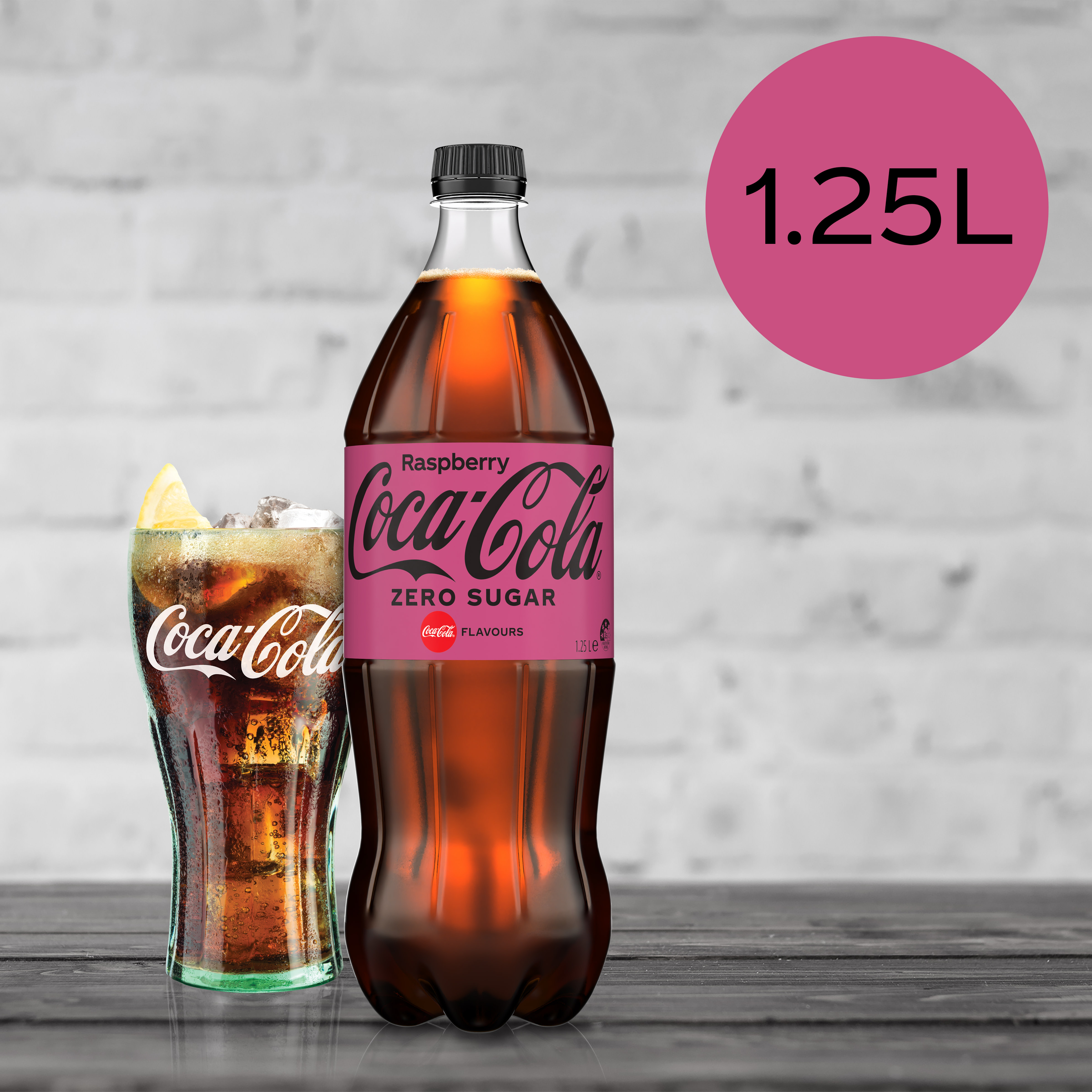 Coca-Cola Raspberry Zero Sugar Soft Drink Bottle 1.25L pack
