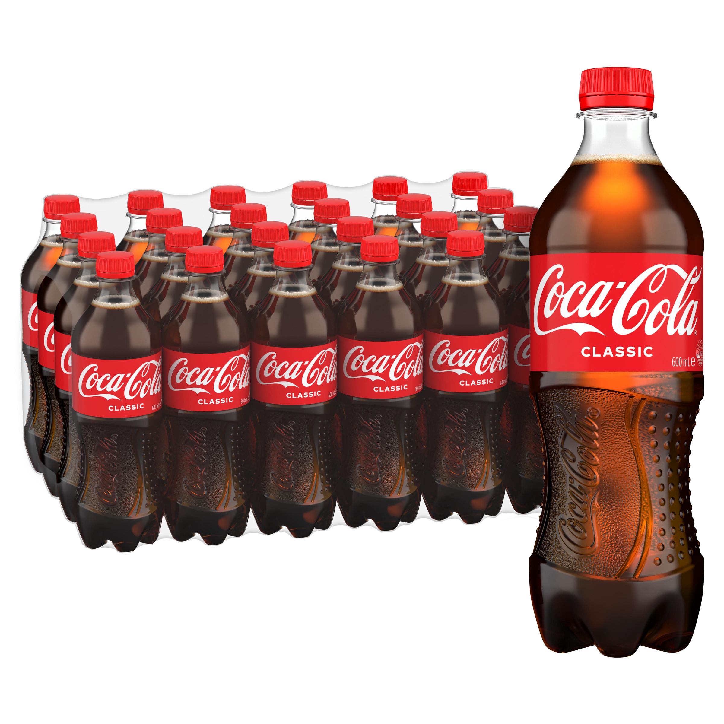 Coca-Cola Classic Soft Drink Bottle 24 x 600mL pack