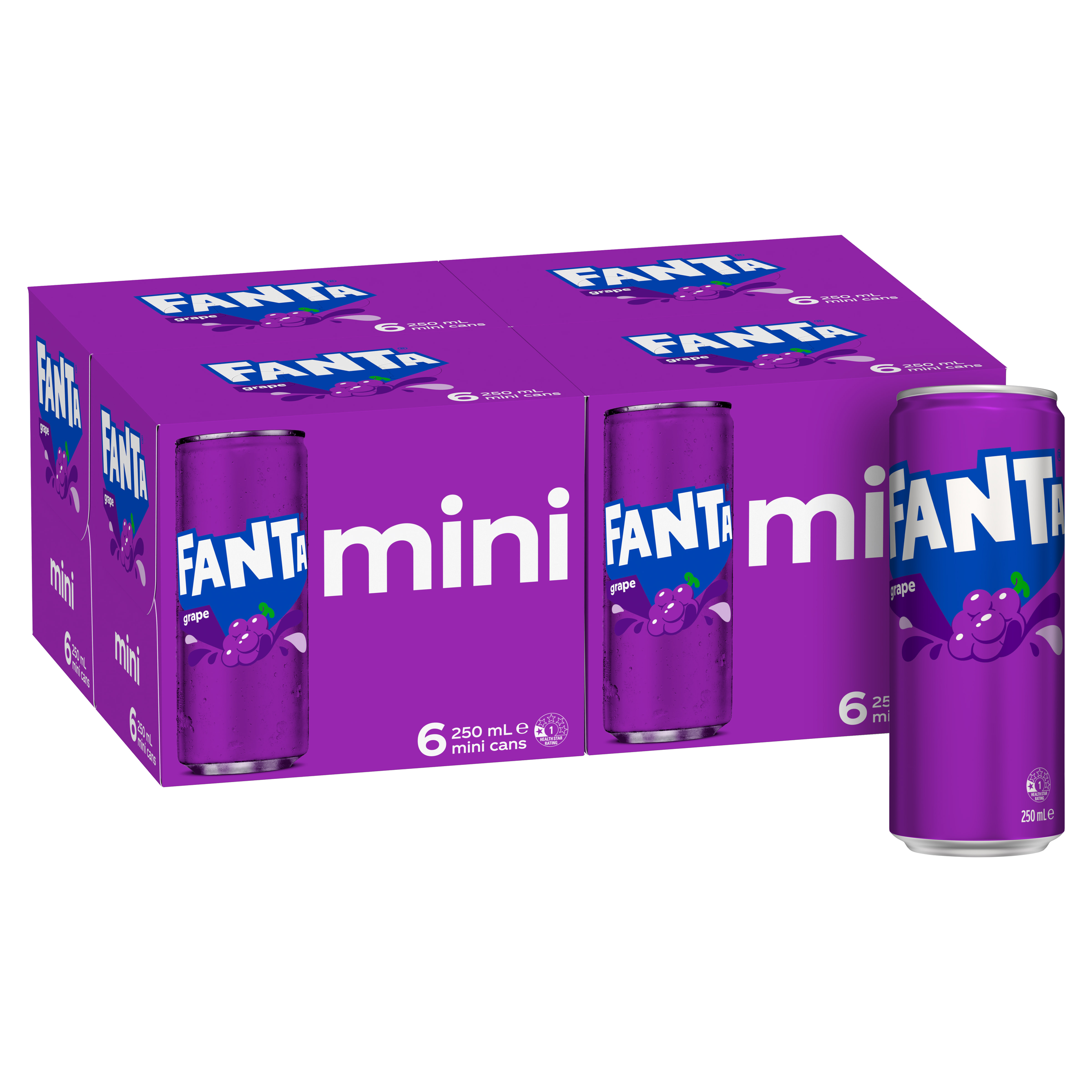 Fanta Grape 24 x 250mL Soft Drink Multipack Cans pack