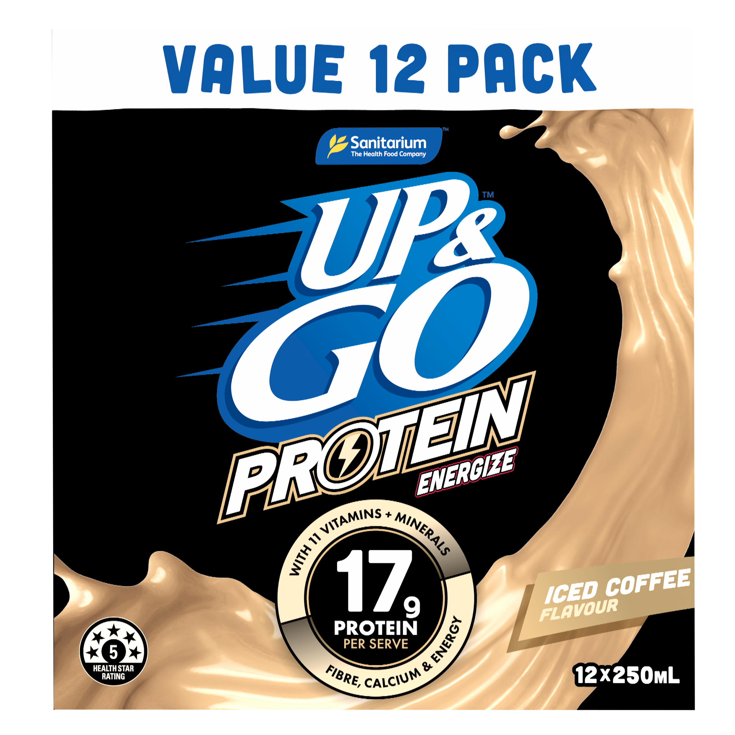 UP&GO Protein Energize Iced Coffee 12 x 250mL pack