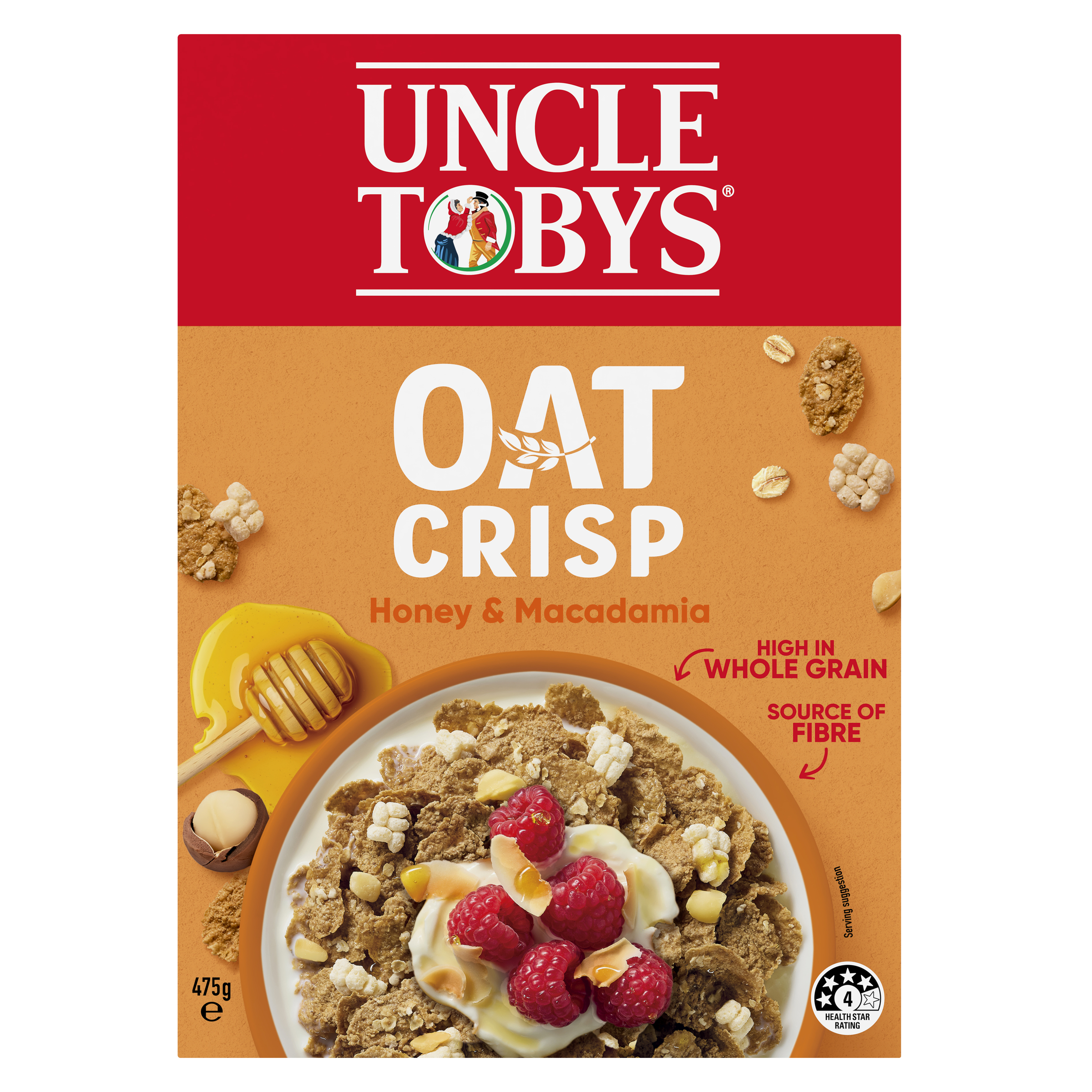 Uncle Tobys Oat Crisp Honey & Macadamia 475g pack