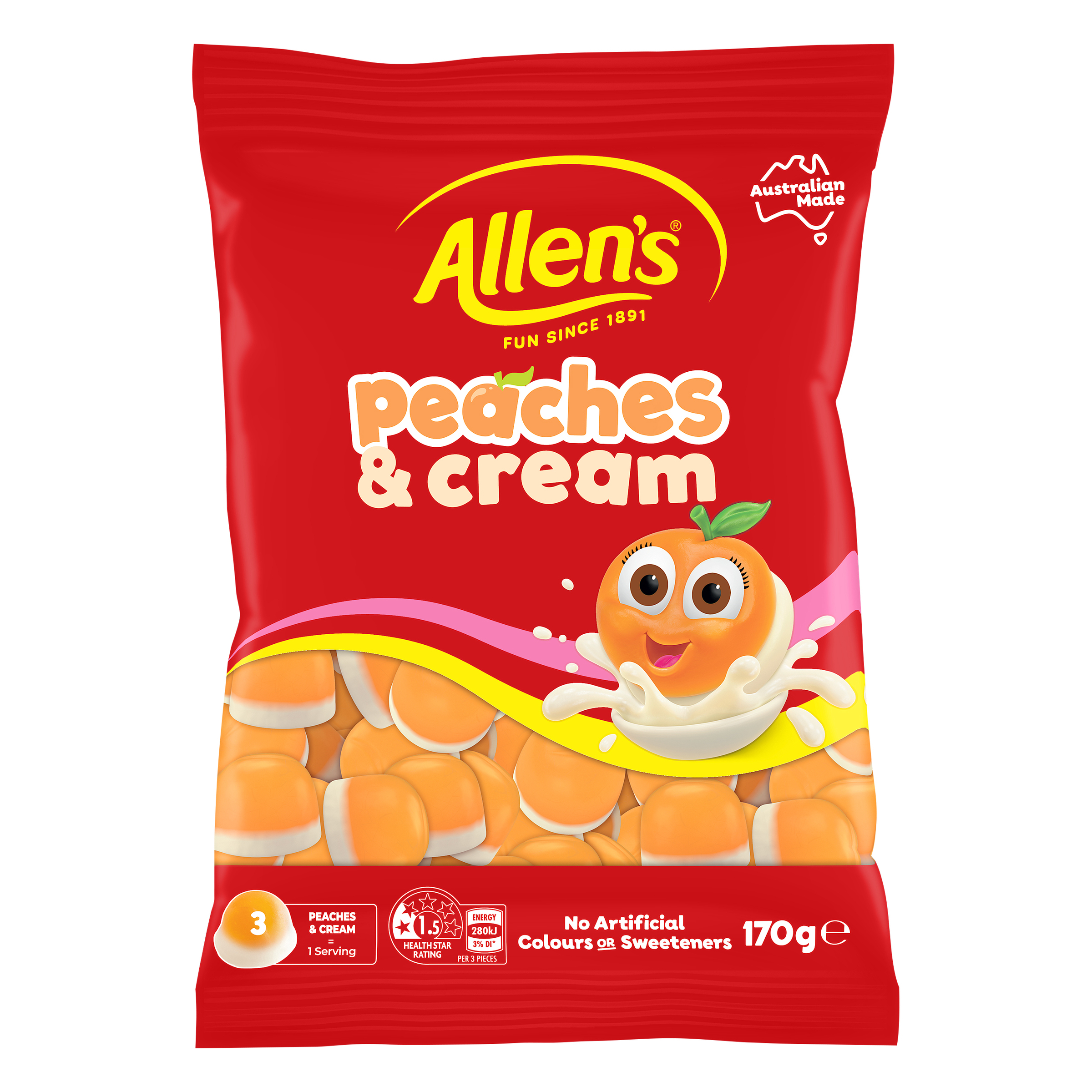 Allen's Peaches & Cream  170g pack