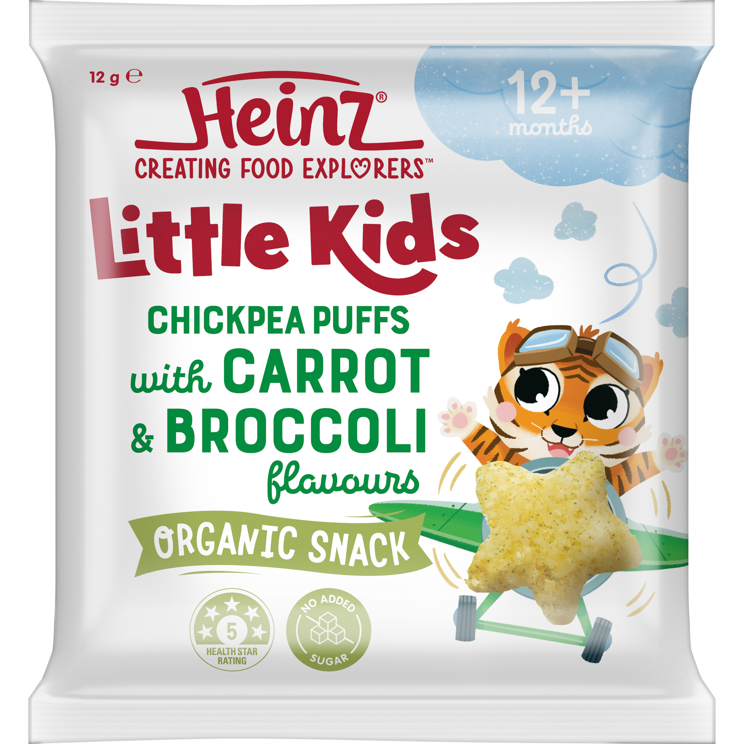 Heinz® Little Kids Chickpea Puffs with Carrot & Broccoli Flavours 12g pack
